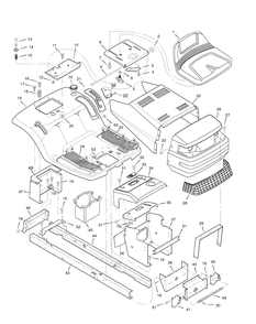 Chassis And Hood Diagram and Parts List for 425017X190A-552548 2006 Briggs and Stratton Lawn Tractor
